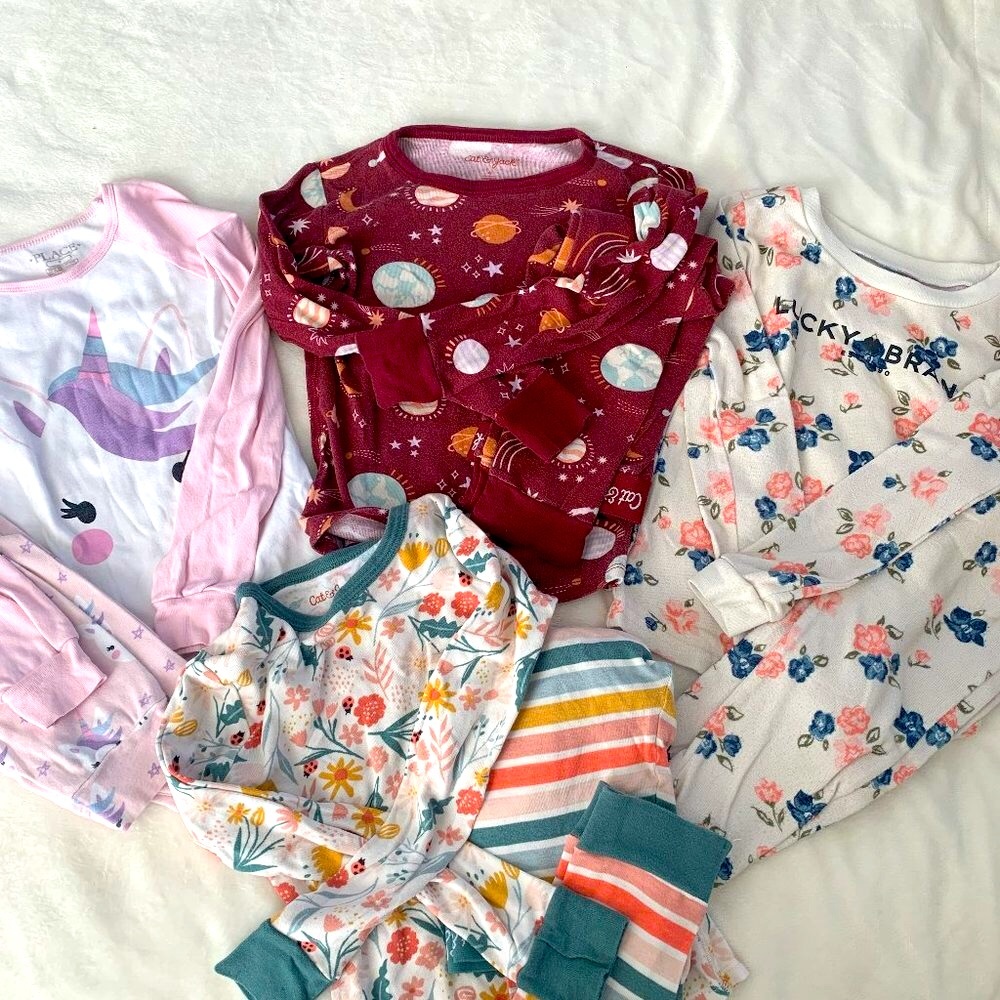 Girls Size 6 Pajama Bundle of 4